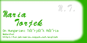 maria torjek business card